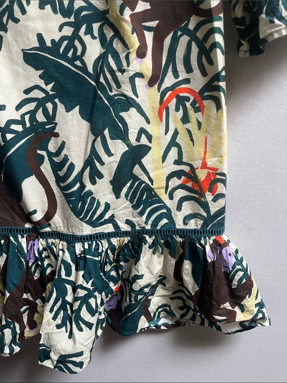 Gorman Organic Cotton Monkey Print Drop Waist Dress Size S - Picture 11 of 11